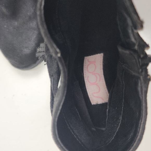 Sugar Women's Hiya Casual Platform Wedge Heel Ankle Boot with Side Tassels Black - Picture 4 of 5